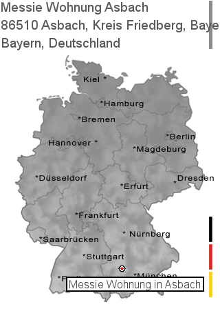 Messie Wohnung Asbach, Kreis Friedberg, Bayern, 86510 Asbach
