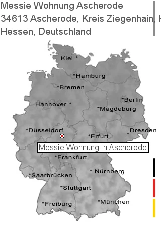 Messie Wohnung Ascherode, Kreis Ziegenhain, Hessen, 34613 Ascherode