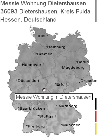 Messie Wohnung Dietershausen, Kreis Fulda, 36093 Dietershausen