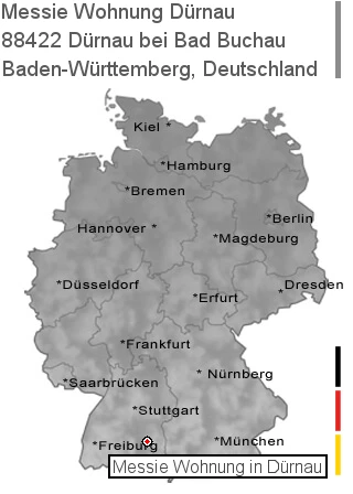 Messie Wohnung D&uuml;rnau bei Bad Buchau, 88422 Dürnau