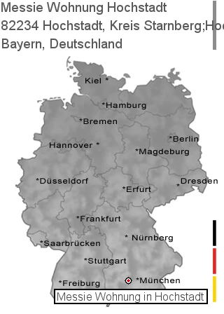 Messie Wohnung Hochstadt, Kreis Starnberg;Hochstadt, Oberbayern, 82234 Hochstadt