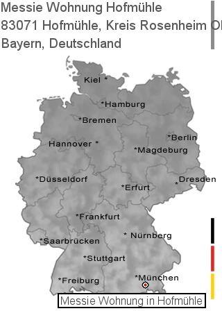 Messie Wohnung Hofmühle, Kreis Rosenheim Oberbayern, 83071 Hofmühle