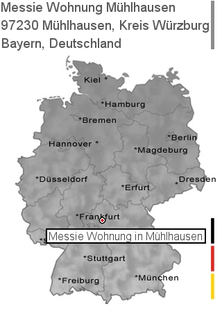Messie Wohnung Mühlhausen, Kreis Würzburg, 97230 Mühlhausen
